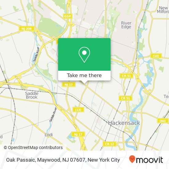 Mapa de Oak Passaic, Maywood, NJ 07607
