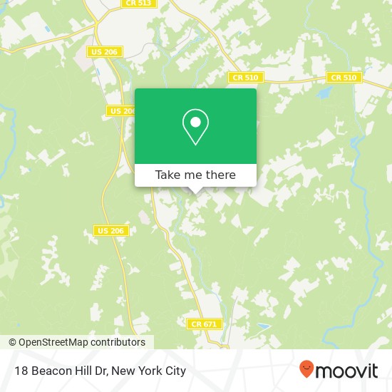 Mapa de 18 Beacon Hill Dr, Chester, NJ 07930