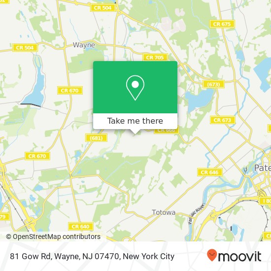 Mapa de 81 Gow Rd, Wayne, NJ 07470