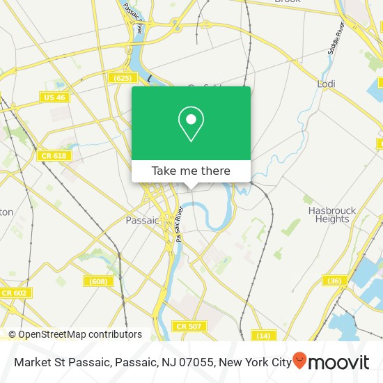 Mapa de Market St Passaic, Passaic, NJ 07055