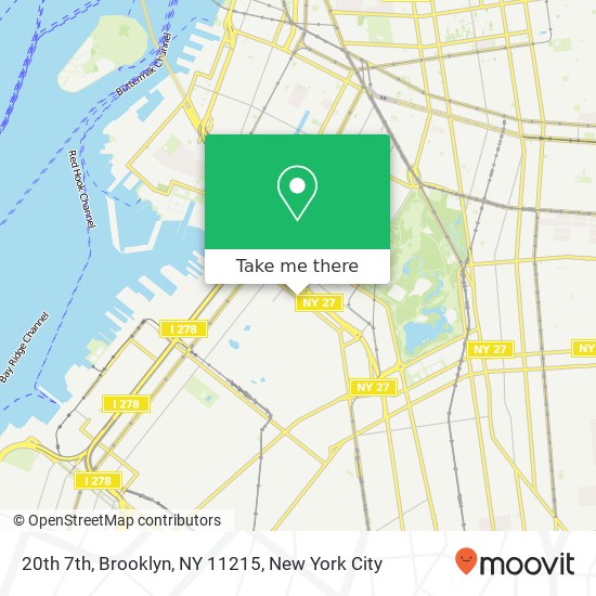 Mapa de 20th 7th, Brooklyn, NY 11215