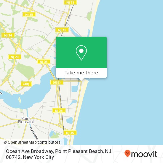 Ocean Ave Broadway, Point Pleasant Beach, NJ 08742 map