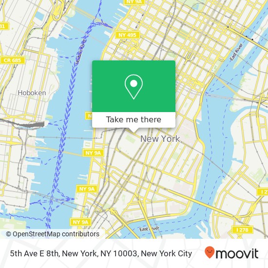 Mapa de 5th Ave E 8th, New York, NY 10003