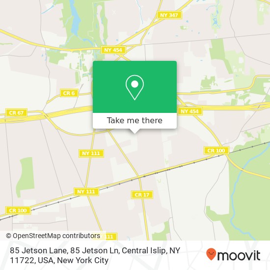 Mapa de 85 Jetson Lane, 85 Jetson Ln, Central Islip, NY 11722, USA