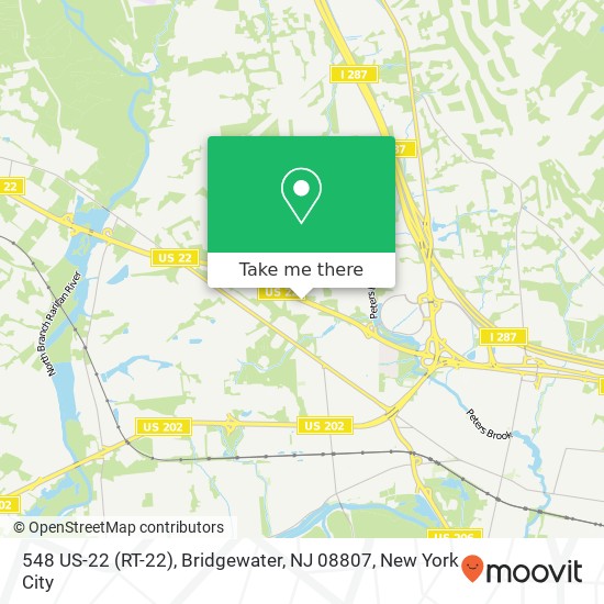 Mapa de 548 US-22 (RT-22), Bridgewater, NJ 08807