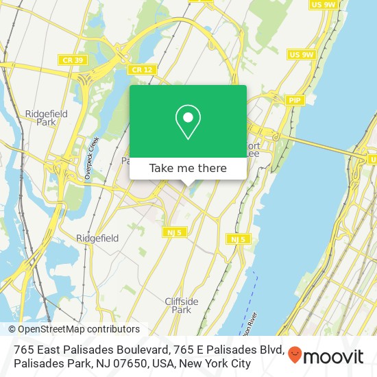 765 East Palisades Boulevard, 765 E Palisades Blvd, Palisades Park, NJ 07650, USA map