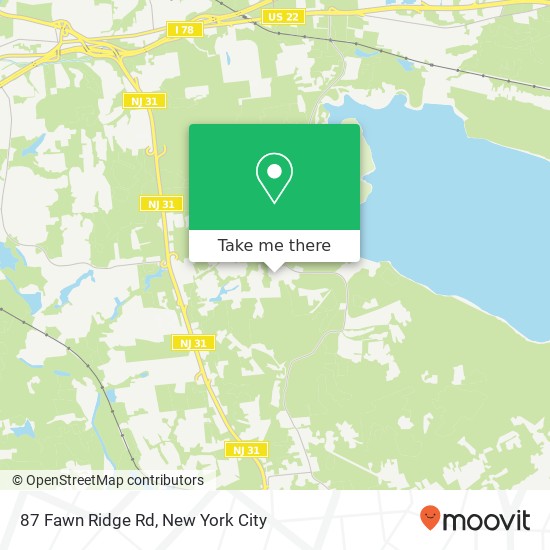 Mapa de 87 Fawn Ridge Rd, Lebanon (Clinton), NJ 08833