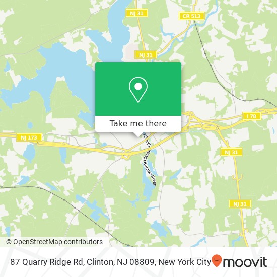Mapa de 87 Quarry Ridge Rd, Clinton, NJ 08809