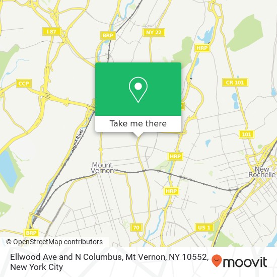 Ellwood Ave and N Columbus, Mt Vernon, NY 10552 map