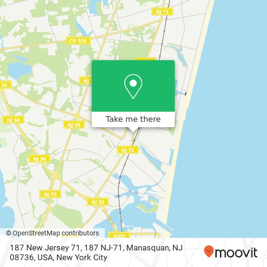 Mapa de 187 New Jersey 71, 187 NJ-71, Manasquan, NJ 08736, USA