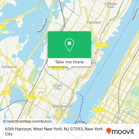 Mapa de 60th Harrison, West New York, NJ 07093