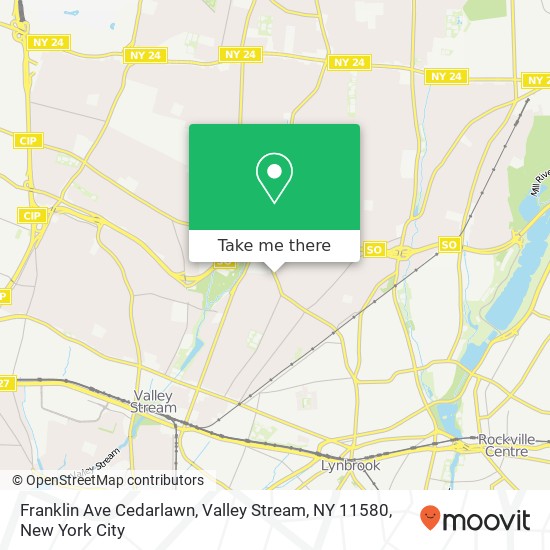 Franklin Ave Cedarlawn, Valley Stream, NY 11580 map