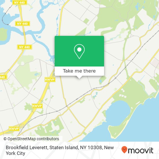 Mapa de Brookfield Leverett, Staten Island, NY 10308