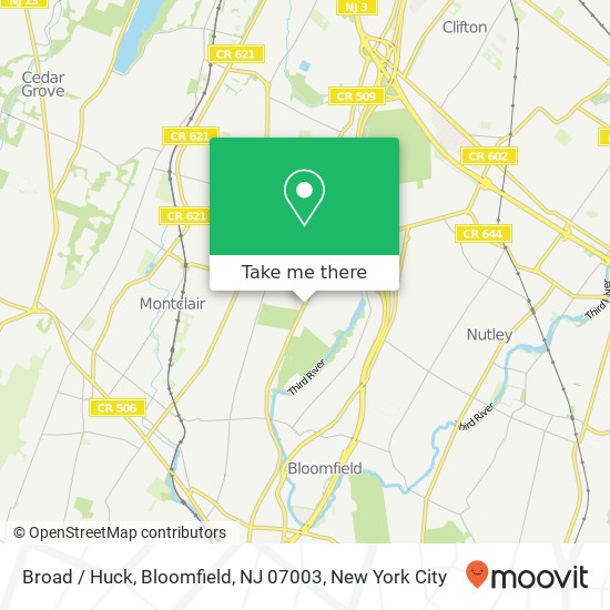 Mapa de Broad / Huck, Bloomfield, NJ 07003