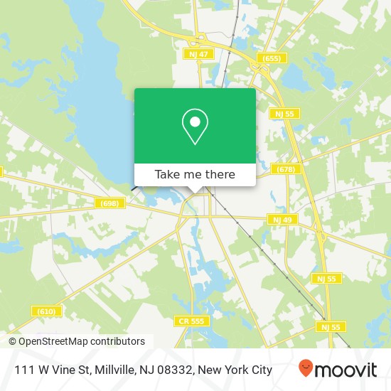 Mapa de 111 W Vine St, Millville, NJ 08332