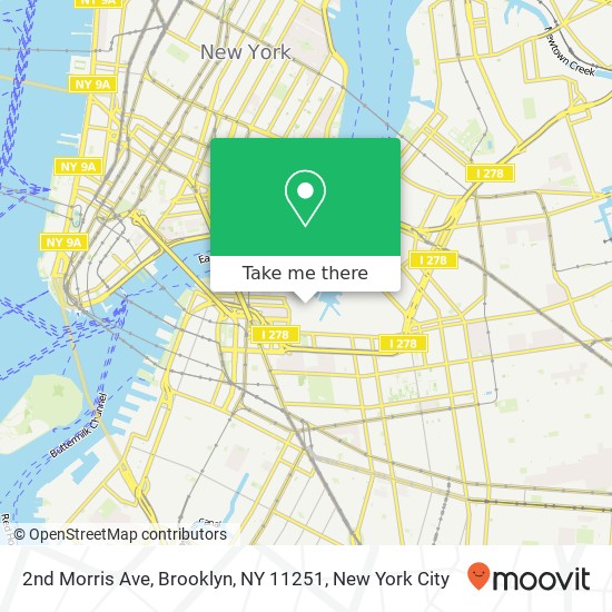 Mapa de 2nd Morris Ave, Brooklyn, NY 11251