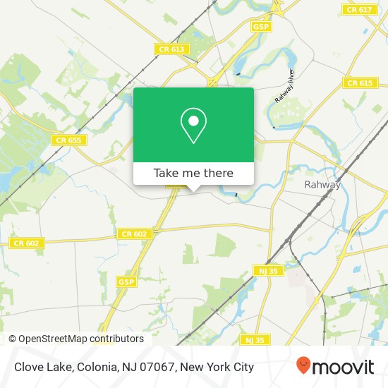 Mapa de Clove Lake, Colonia, NJ 07067