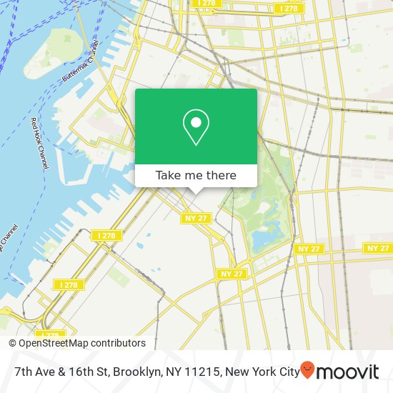 Mapa de 7th Ave & 16th St, Brooklyn, NY 11215