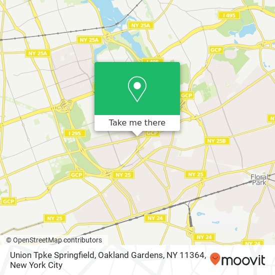 Mapa de Union Tpke Springfield, Oakland Gardens, NY 11364