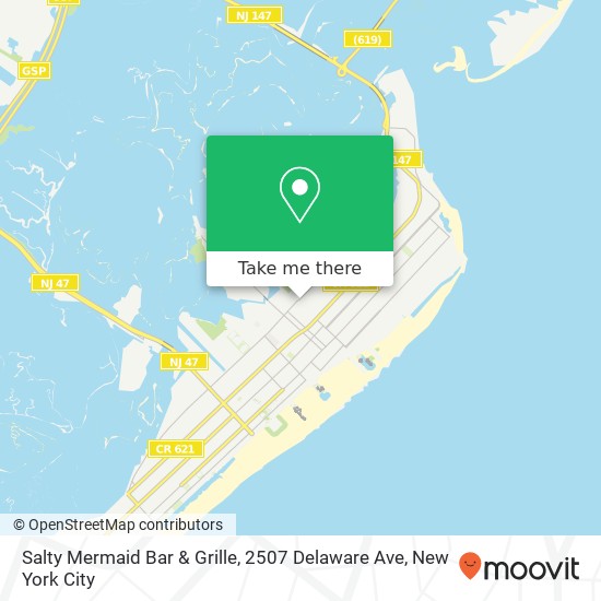 Mapa de Salty Mermaid Bar & Grille, 2507 Delaware Ave