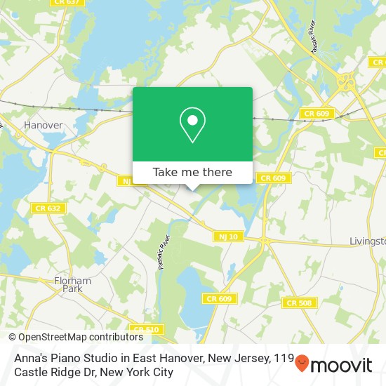 Anna's Piano Studio in East Hanover, New Jersey, 119 Castle Ridge Dr map