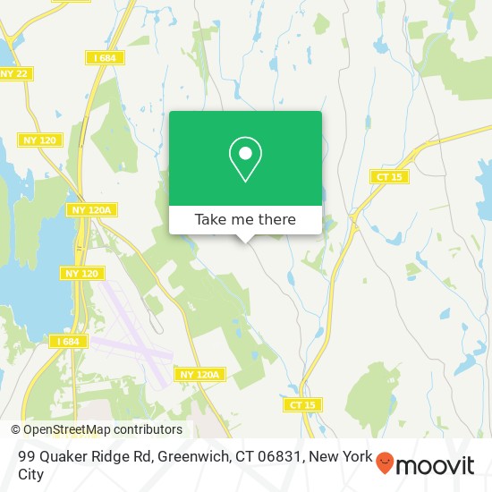 Mapa de 99 Quaker Ridge Rd, Greenwich, CT 06831