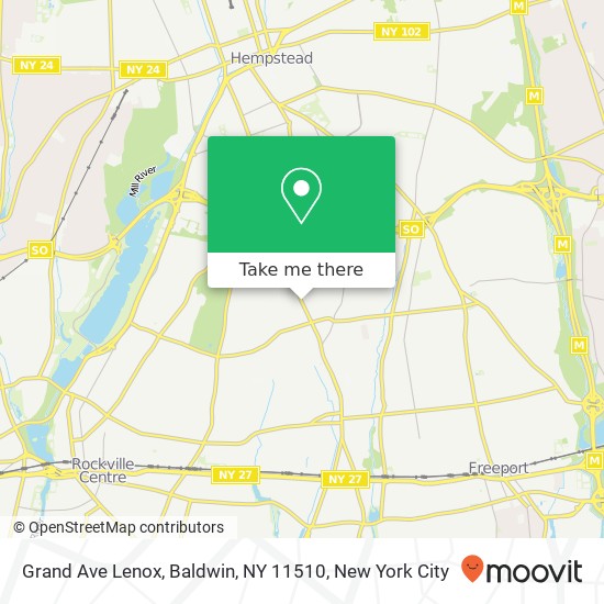 Mapa de Grand Ave Lenox, Baldwin, NY 11510