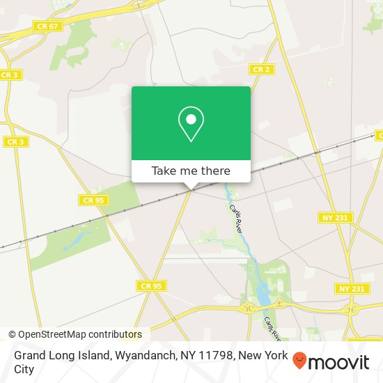 Mapa de Grand Long Island, Wyandanch, NY 11798
