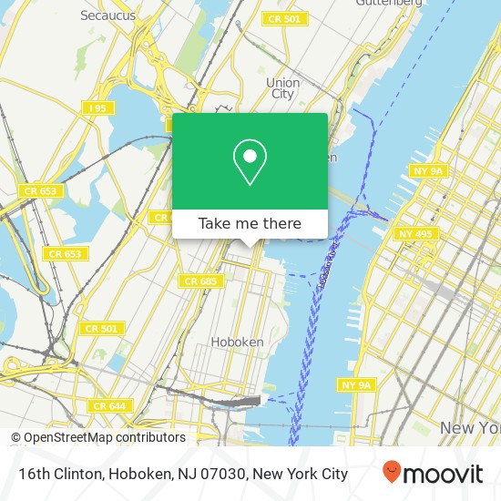 Mapa de 16th Clinton, Hoboken, NJ 07030