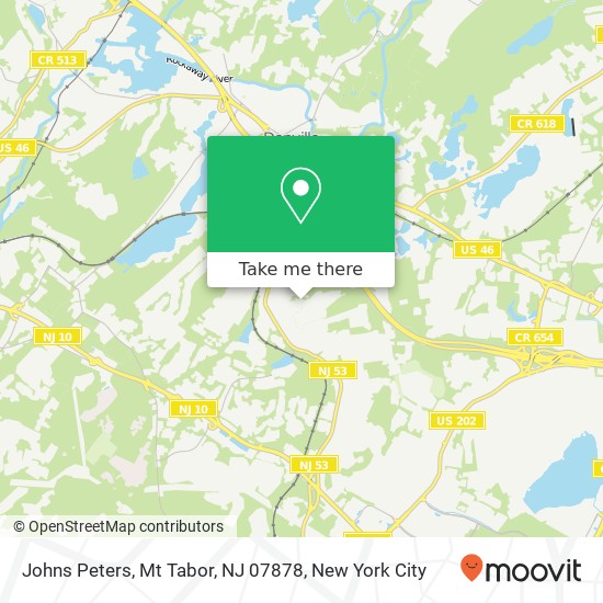 Mapa de Johns Peters, Mt Tabor, NJ 07878