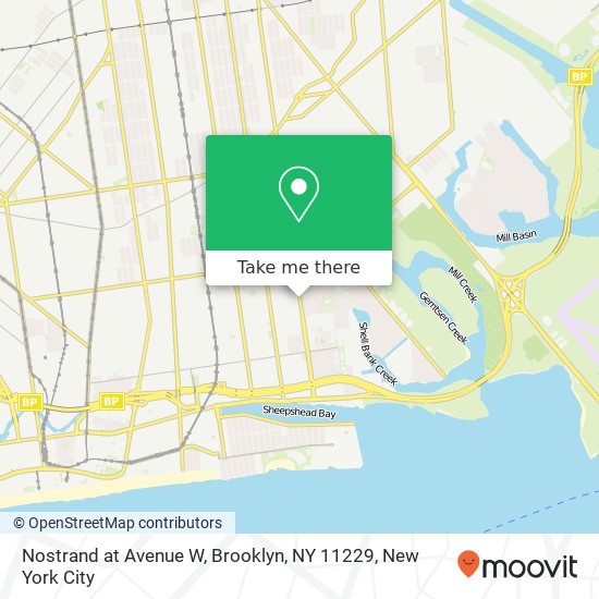 Mapa de Nostrand at Avenue W, Brooklyn, NY 11229
