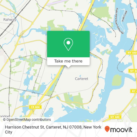 Mapa de Harrison Chestnut St, Carteret, NJ 07008