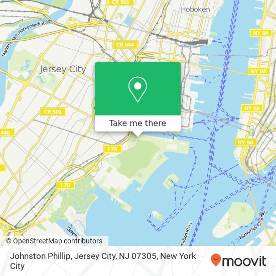 Mapa de Johnston Phillip, Jersey City, NJ 07305