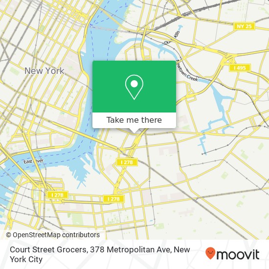 Mapa de Court Street Grocers, 378 Metropolitan Ave
