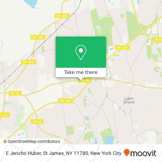 Mapa de E Jericho Huber, St James, NY 11780