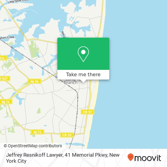 Mapa de Jeffrey Resnikoff Lawyer, 41 Memorial Pkwy