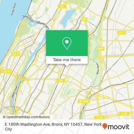 E 180th Washington Ave, Bronx, NY 10457 map