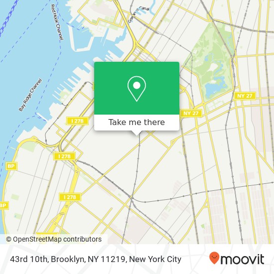 43rd 10th, Brooklyn, NY 11219 map