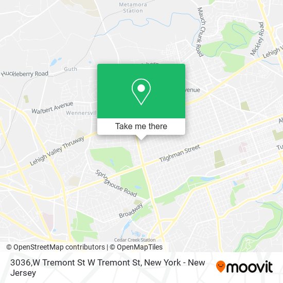 Mapa de 3036,W Tremont St W Tremont St