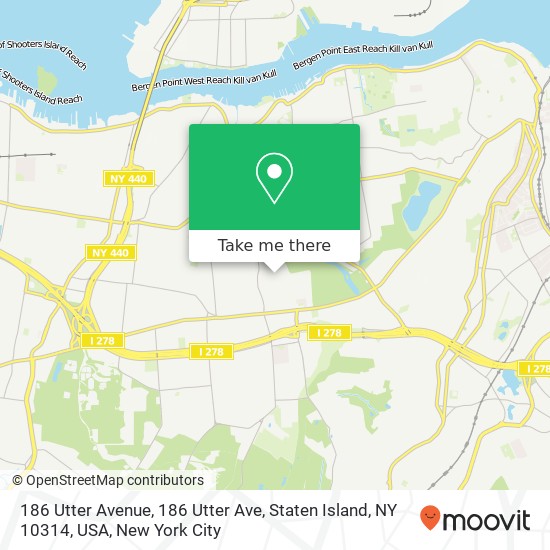 Mapa de 186 Utter Avenue, 186 Utter Ave, Staten Island, NY 10314, USA