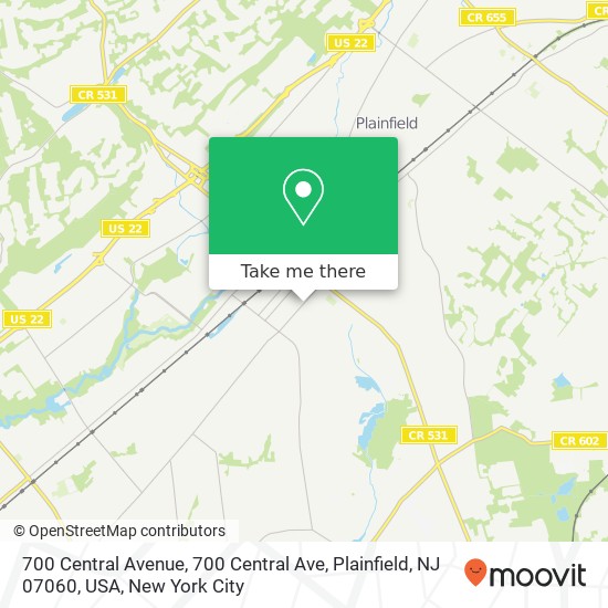 700 Central Avenue, 700 Central Ave, Plainfield, NJ 07060, USA map