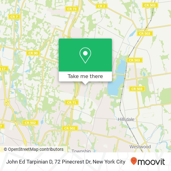 Mapa de John Ed Tarpinian D, 72 Pinecrest Dr