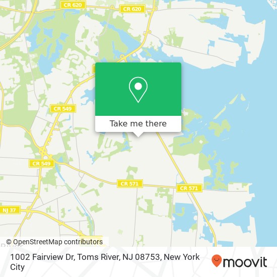 Mapa de 1002 Fairview Dr, Toms River, NJ 08753