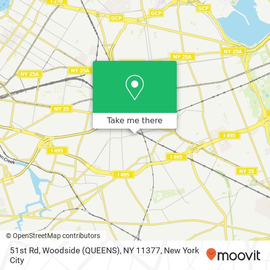 Mapa de 51st Rd, Woodside (QUEENS), NY 11377