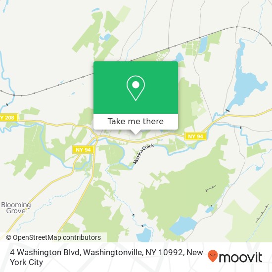 Mapa de 4 Washington Blvd, Washingtonville, NY 10992