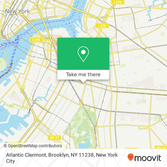 Mapa de Atlantic Clermont, Brooklyn, NY 11238