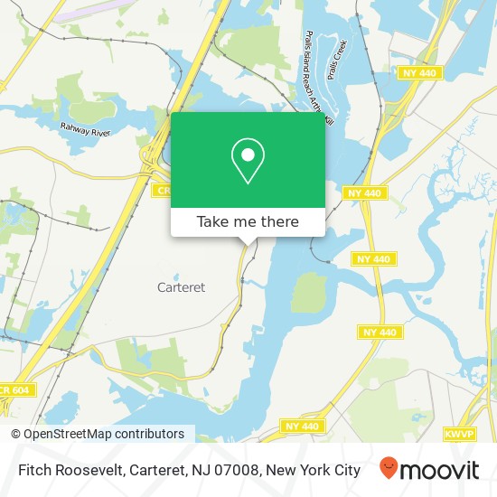 Fitch Roosevelt, Carteret, NJ 07008 map