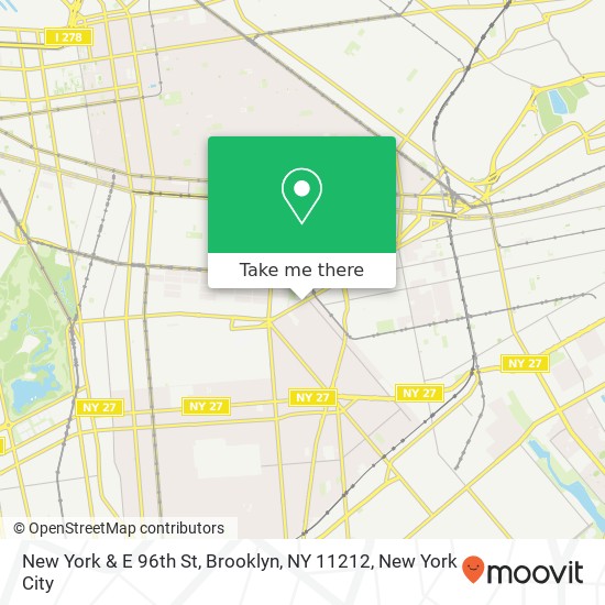 Mapa de New York & E 96th St, Brooklyn, NY 11212