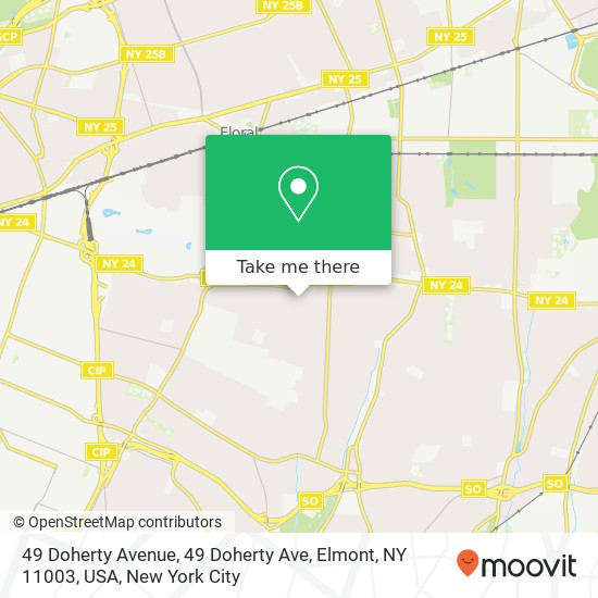 49 Doherty Avenue, 49 Doherty Ave, Elmont, NY 11003, USA map
