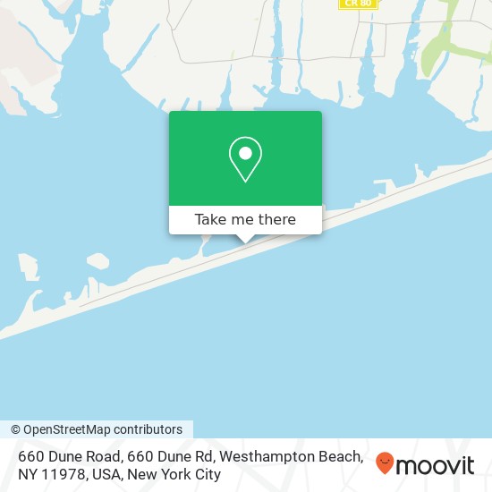 660 Dune Road, 660 Dune Rd, Westhampton Beach, NY 11978, USA map